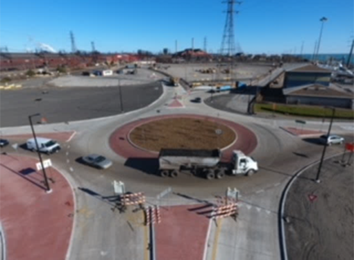 Officials Hold Ribbon Cutting for Aldis Avenue Roundabout in East Chicago, Indiana