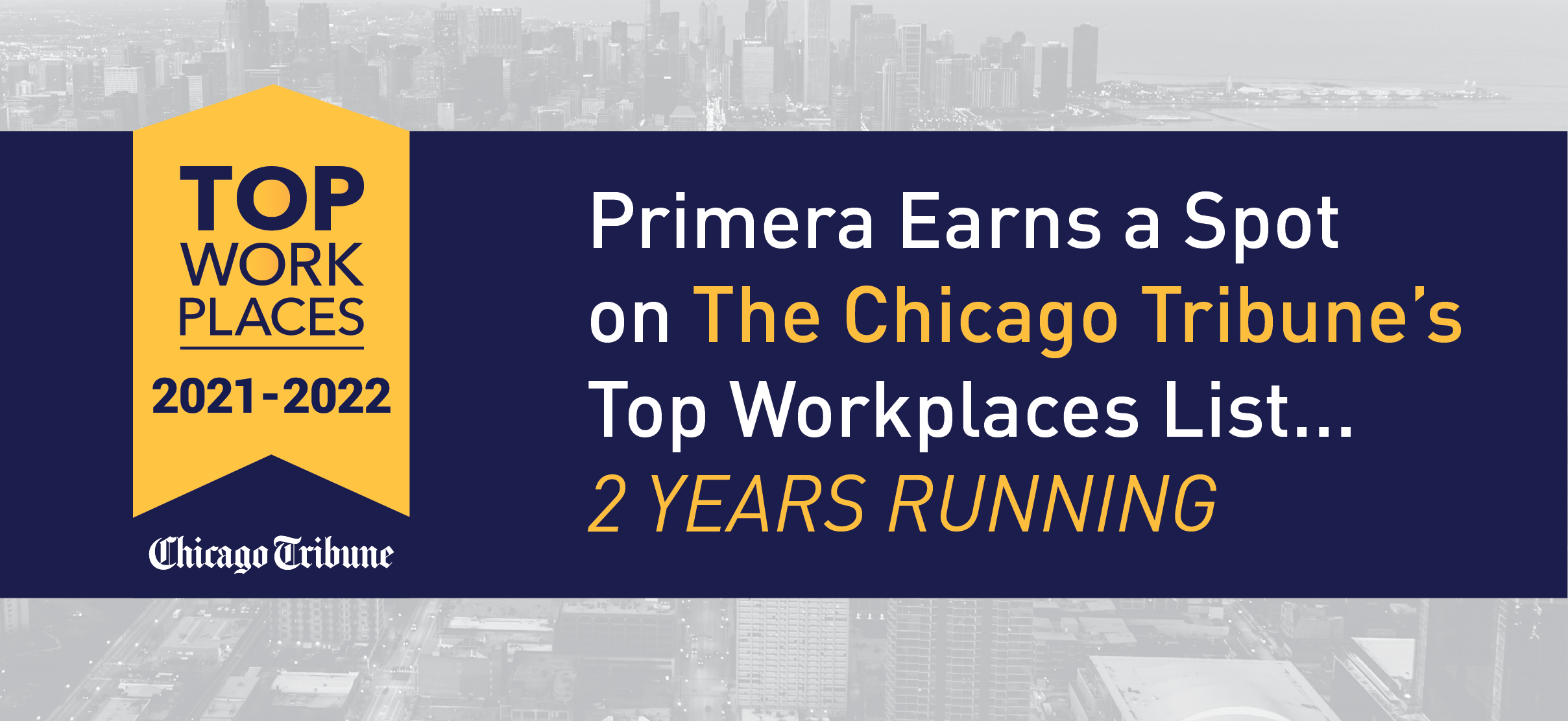 Primera Listed among The Chicago Tribune’s Top Workplaces for 2022