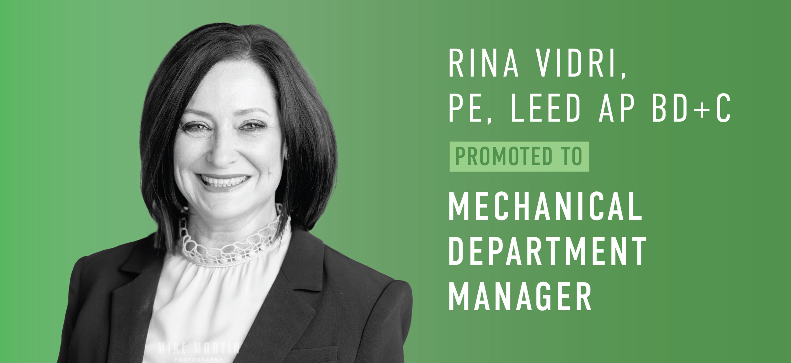 Rina Vidri Promoted to Mechanical Department Manager